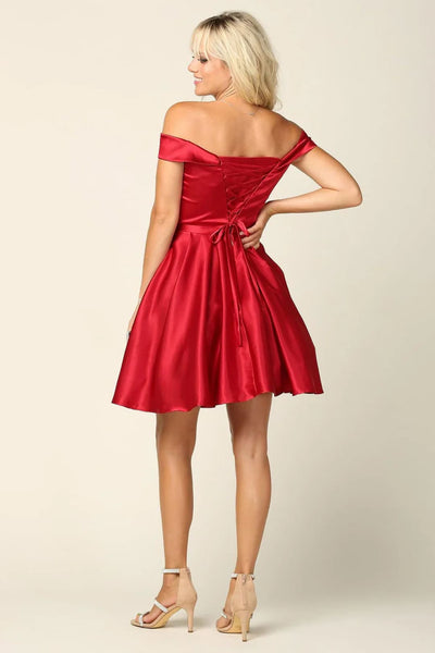 Eva USA 3431 Homecoming Short Off Shoulder Cocktail Dress - Cocktail Dress