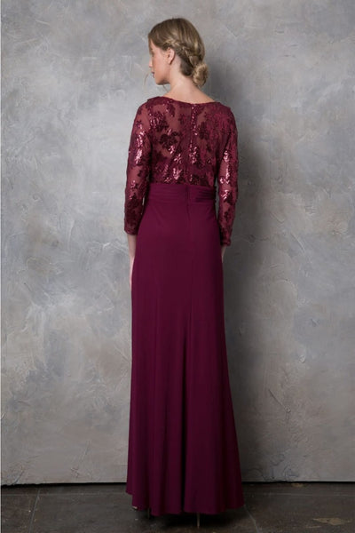 Eva USA 3453 Mother of the Bride Lace Long Formal Gown - Dress