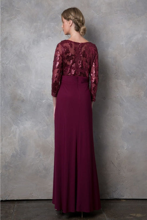 Eva USA 3453 Mother of the Bride Lace Long Formal Gown - Dress
