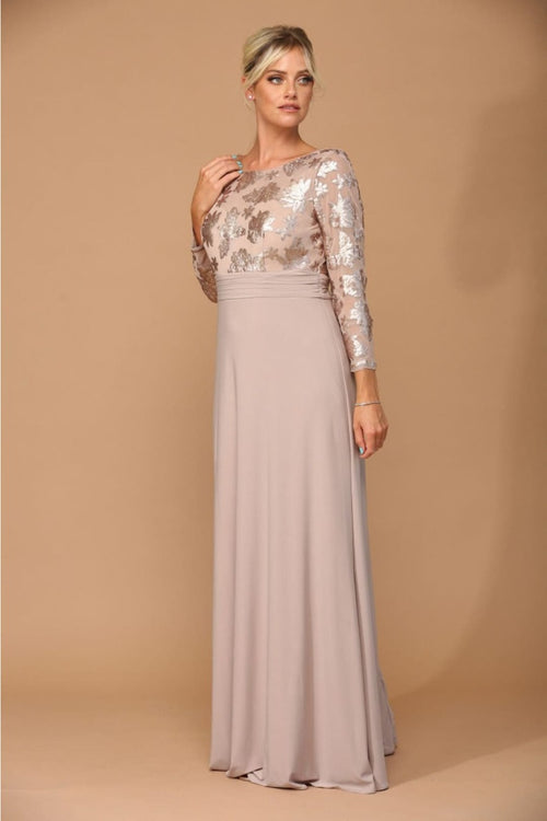 Eva USA 3453 Mother of the Bride Lace Long Formal Gown - Dress
