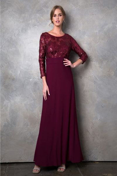 Eva USA 3453 Mother of the Bride Lace Long Formal Gown - Dress