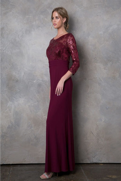 Eva USA 3453 Mother of the Bride Lace Long Formal Gown - Dress
