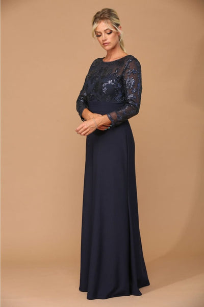 Eva USA 3453 Mother of the Bride Lace Long Formal Gown - Dress