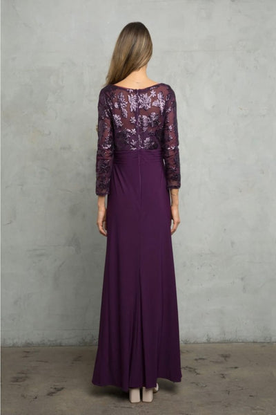 Eva USA 3453 Mother of the Bride Lace Long Formal Gown - Dress