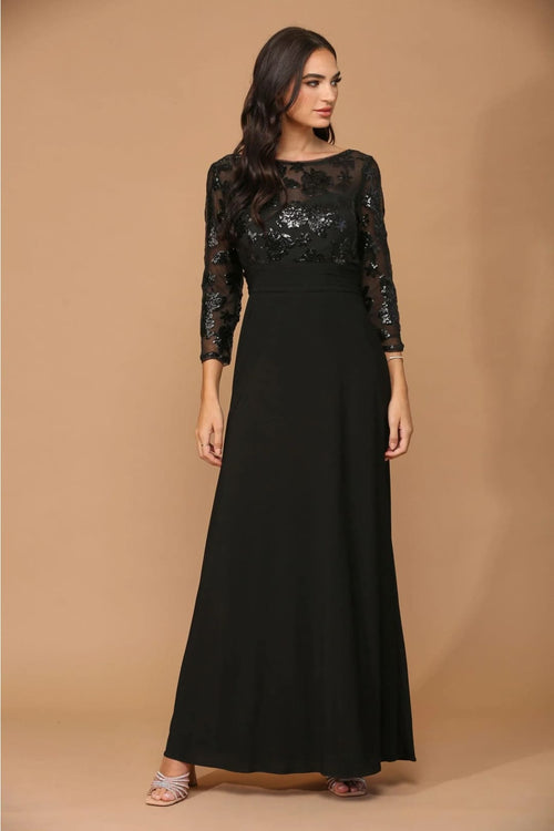 Eva USA 3453 Mother of the Bride Long Formal Evening Lace Dress - Mother of the Bride Dress