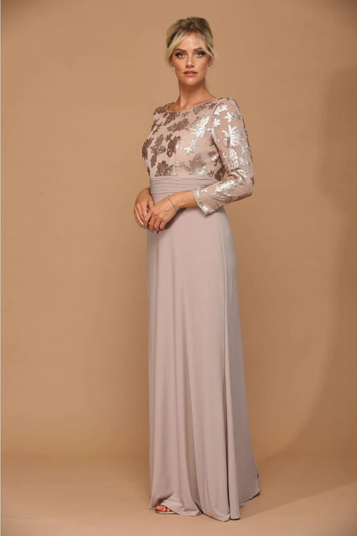 Eva USA 3453 Mother of the Bride Long Formal Evening Lace Dress - Mother of the Bride Dress