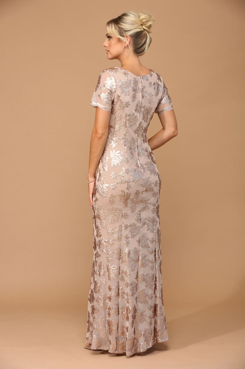 Eva USA 3456 Sequin Mother of the Bride Sheath Evening Gown - Dress
