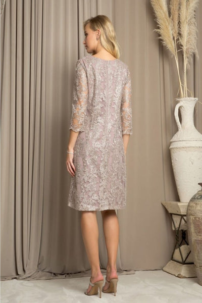 Eva USA 3479 Knee-Length Mother of the Bride Cocktail Jacket Dress - Dress
