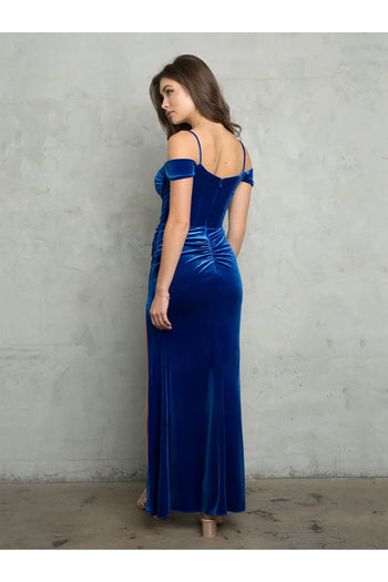 Eva USA 3488 Long Fitted Formal Velvet Prom Dress - Prom Dresses