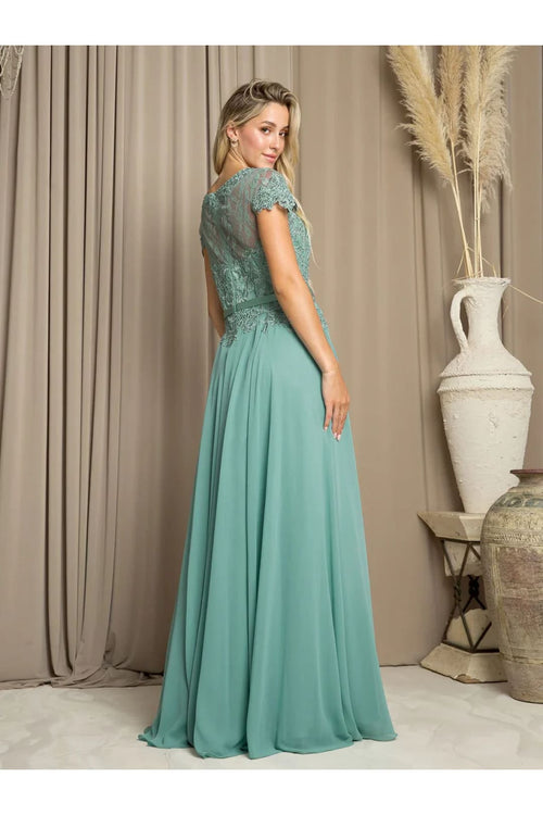 Eva USA 5130 Long Mother of the Bride Beaded Chiffon Formal Gown - Mother of the Bride Dress