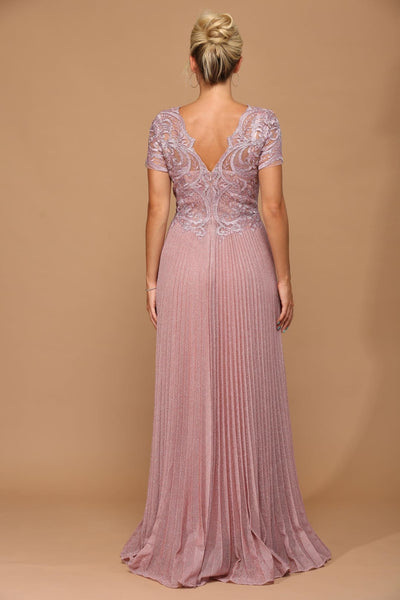 Eva USA 5241 Mother of the Bride Long Formal Metallic Dress - Mother of the Bride Dresses