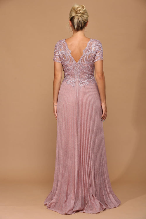 Eva USA 5241 Mother of the Bride Long Formal Metallic Dress - Mother of the Bride Dresses