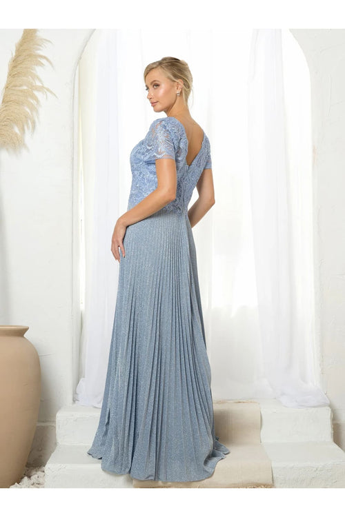 Eva USA 5241 Mother of the Bride Long Formal Metallic Dress - Mother of the Bride Dresses