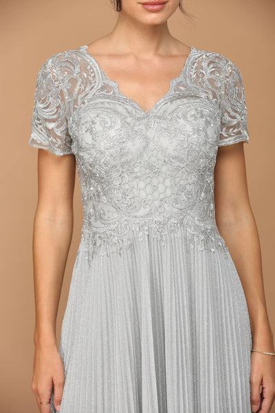 Eva USA 5241 Mother of the Bride Long Formal Metallic Dress - Mother of the Bride Dresses