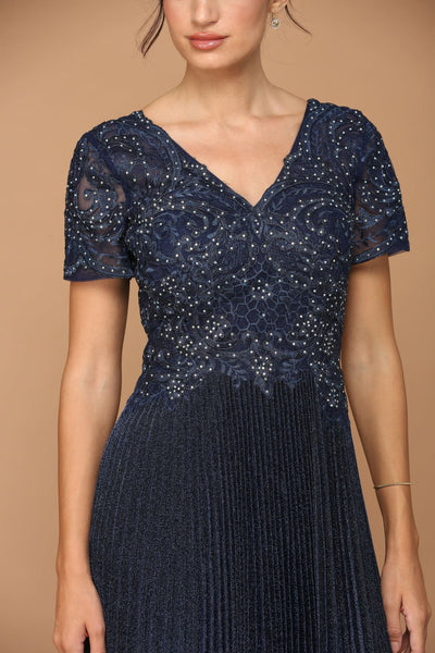 Eva USA 5241 Mother of the Bride Long Formal Metallic Dress - Mother of the Bride Dresses