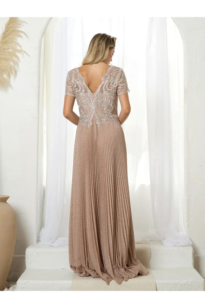 Eva USA 5241 Mother of the Bride Long Formal Metallic Dress - Mother of the Bride Dresses