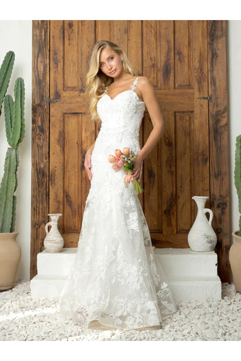 Eva USA 5250 Long Bridal Gown Lace Bolero Wedding Dress - Wedding Dresses