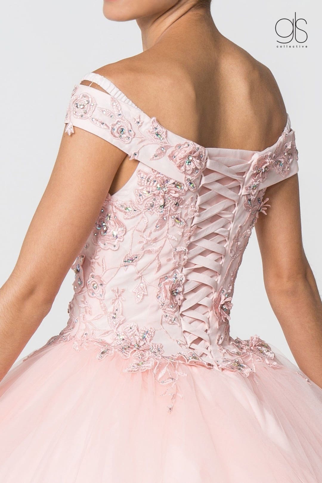 Floral Embroidered Off Shoulder Ball Gown by Elizabeth K GL2802 - Quinceanera Dresses