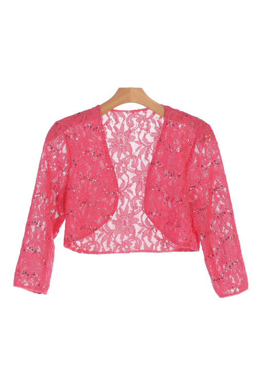 Formal Bolero Long Sleeve Lace Jacket - The Dress Outlet