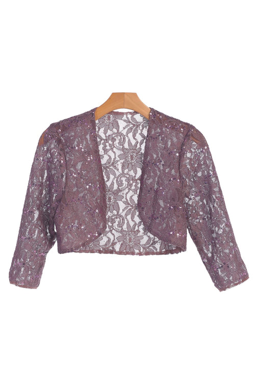Formal Bolero Long Sleeve Lace Jacket - The Dress Outlet