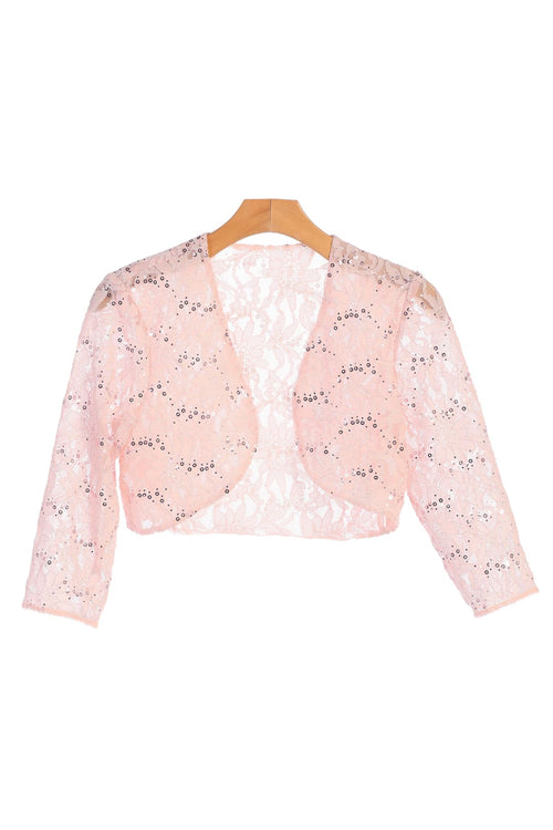 Formal Bolero Long Sleeve Lace Jacket - The Dress Outlet