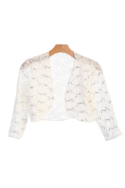 Formal Bolero Long Sleeve Lace Jacket - The Dress Outlet