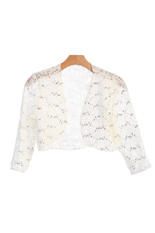 Formal Bolero Long Sleeve Lace Jacket - The Dress Outlet