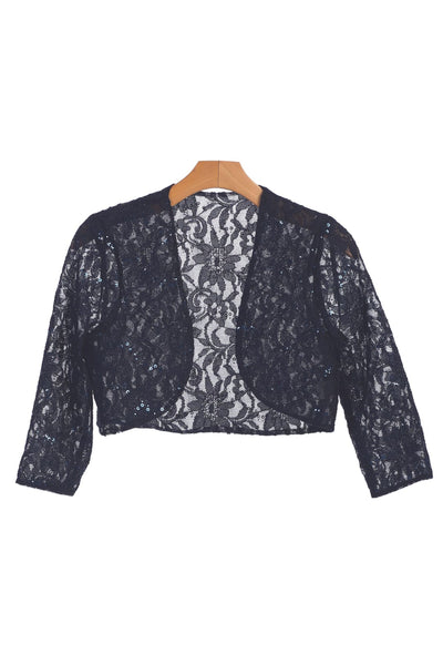 Formal Bolero Long Sleeve Lace Jacket - The Dress Outlet