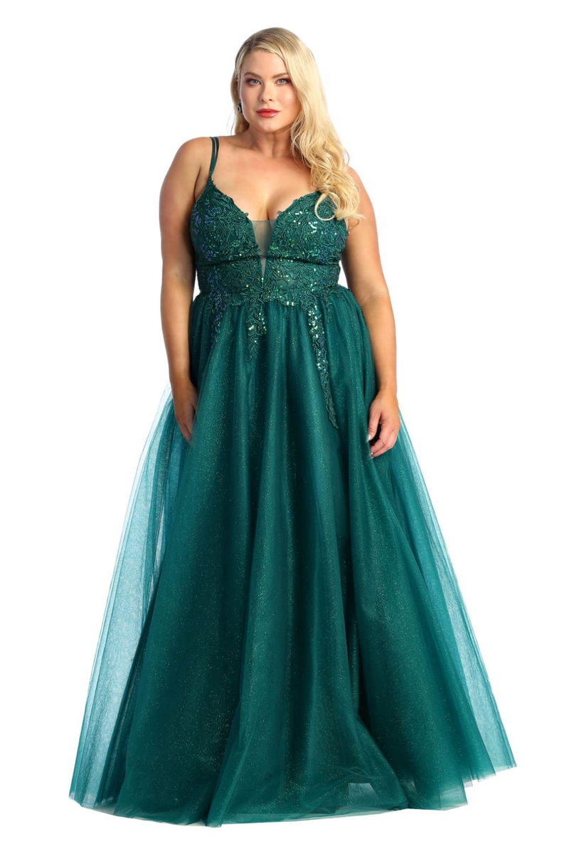 green emerald velvet dress Formal Dresses For Women Prom Evening Gown V Neck & Plus Size RQ7957