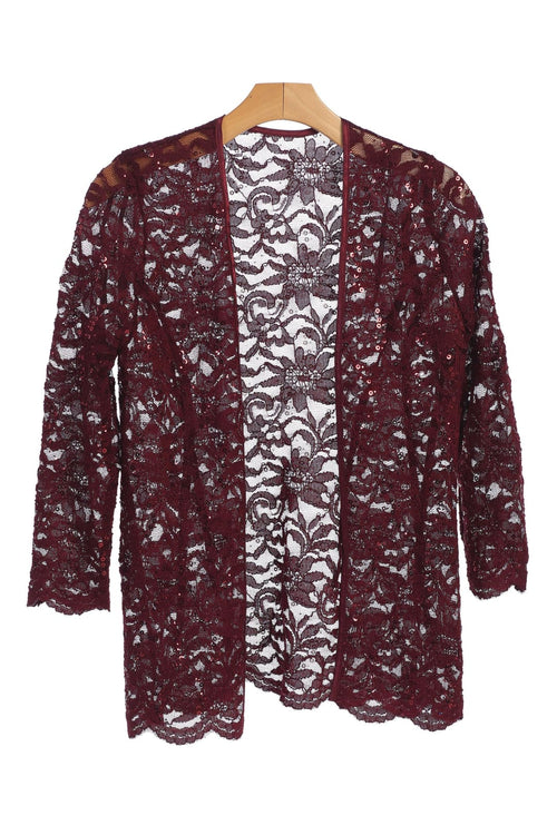 Formal Lace Scallop Edge Jacket - The Dress Outlet