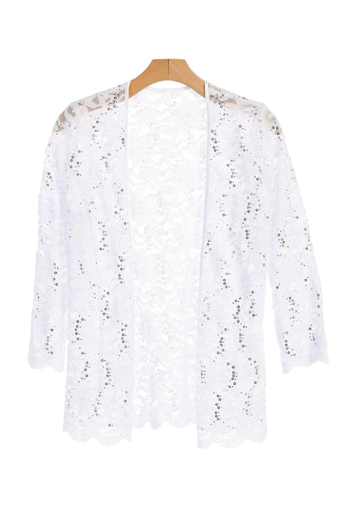 Formal Lace Scallop Edge Jacket - The Dress Outlet