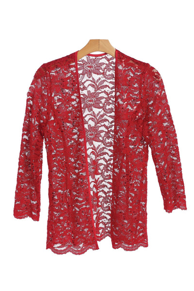 Formal Lace Scallop Edge Jacket - The Dress Outlet