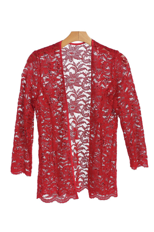 Formal Lace Scallop Edge Jacket - The Dress Outlet