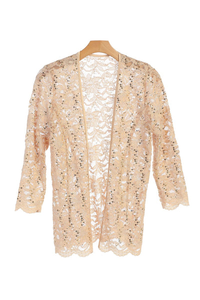 Formal Lace Scallop Edge Jacket - The Dress Outlet
