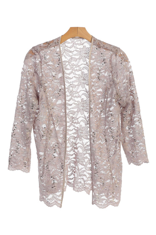 Formal Lace Scallop Edge Jacket - The Dress Outlet