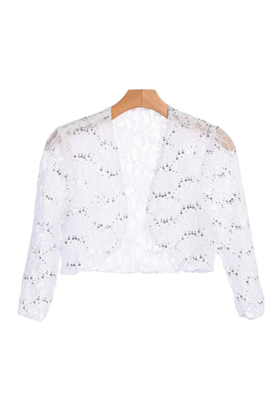 Formal Long Sleeve Lace Bolero Jacket - The Dress Outlet