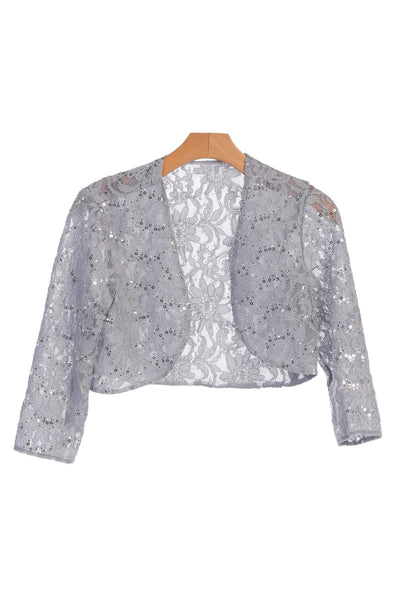 Formal Long Sleeve Lace Bolero Jacket - The Dress Outlet