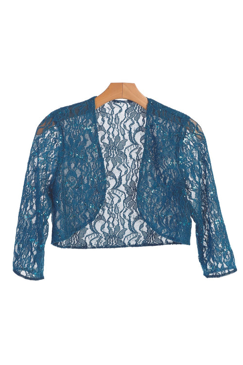 Formal Long Sleeve Lace Bolero Jacket - The Dress Outlet