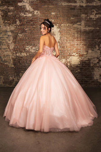Gala Gown Sweetheart Corset Back Quinceanera Gown By Layla K LK243 - BLUSH / 2 - Dress
