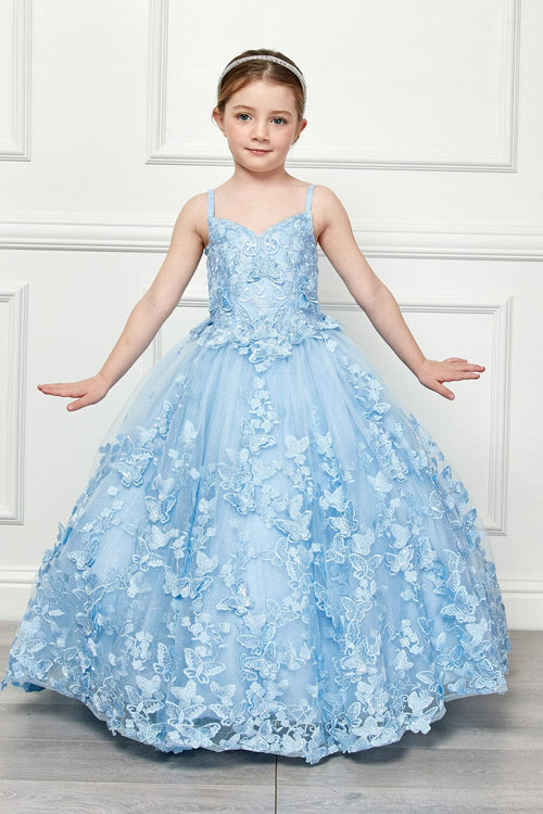 Girls 3D Butterfly Cape Ball Gown by Bella Princess PK1001