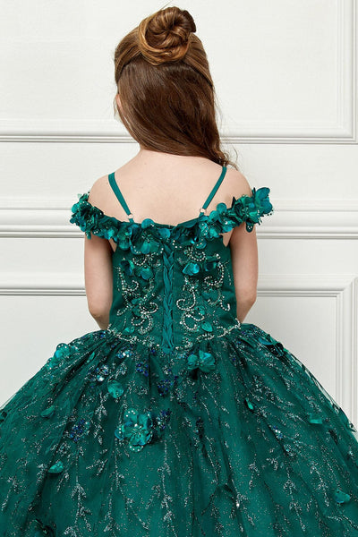 Girls 3D Floral Cloak Ball Gown by Bella Princess PK1004