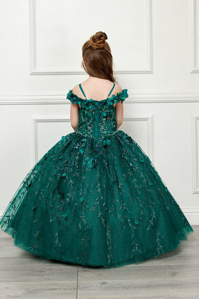 Girls 3D Floral Cloak Ball Gown by Bella Princess PK1004