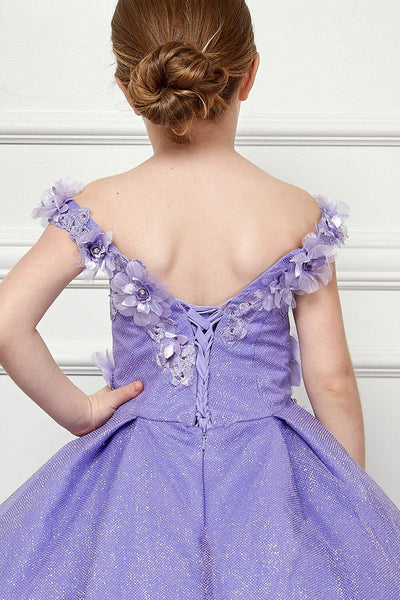 Girls 3D Floral Glitter Cloak Ball Gown by Bella Princess PK1002