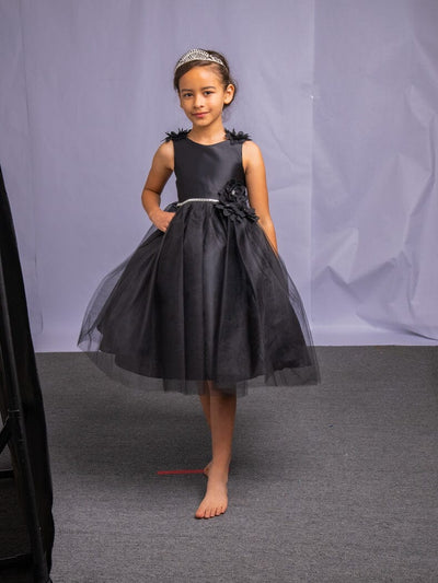 Calla D802 3D Floral Sleeveless Tea-Length Dress