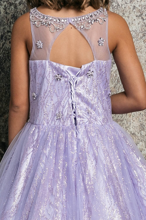 Girls Beaded Sleeveless Glitter Gown by Bella Princess C334