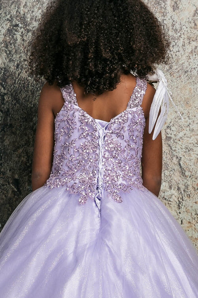 Girls Sequin Applique Sleeveless Gown by Bella Princess C337