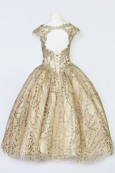 Calla KY226 Sequin Glitter Cap Sleeve Ball Gown