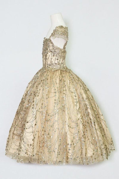 Calla KY226 Sequin Glitter Cap Sleeve Ball Gown