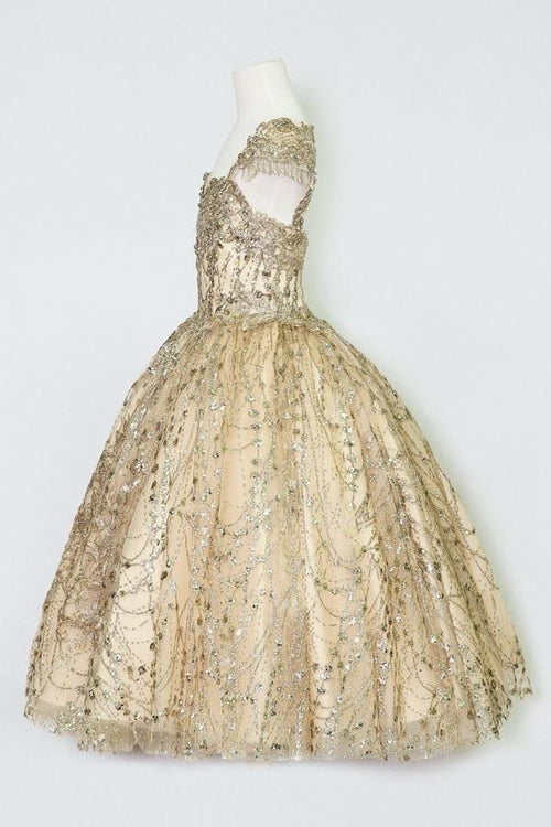 Calla KY226 Sequin Glitter Cap Sleeve Ball Gown