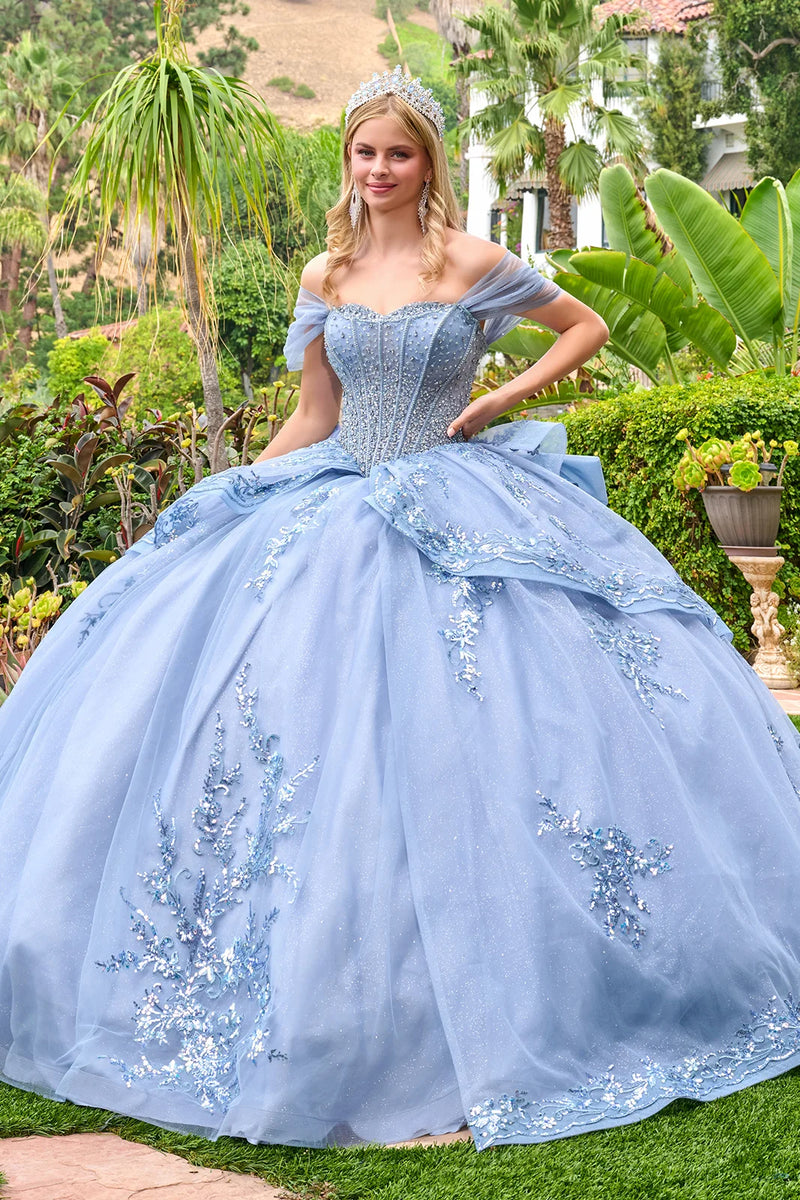 glitter off shoulder dress Off-Shoulder Ball Gown by Elizabeth K GL3727 Show everyone how fabulous Item:Pants Backless Maxi Dress rounded sweetheart